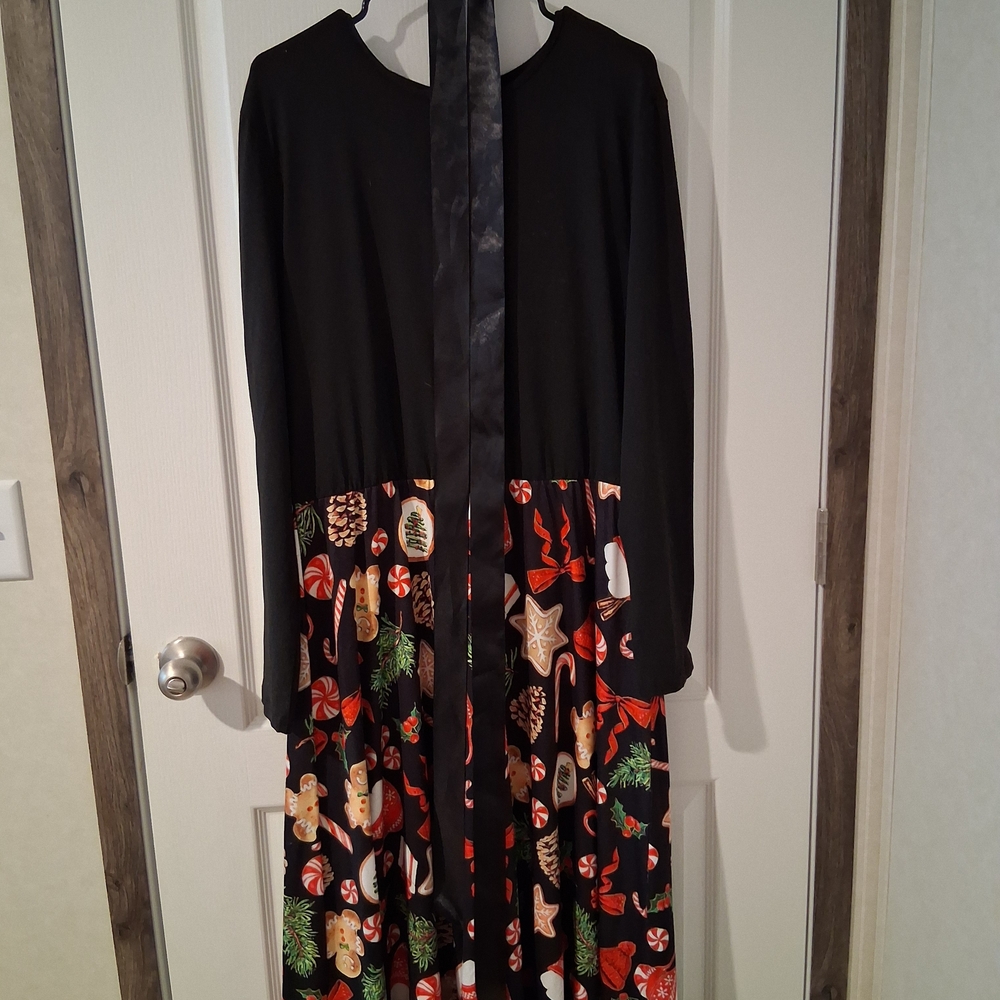 Festive Black and Red Holiday Dress